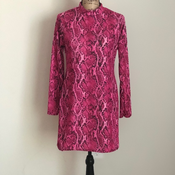 Pink Snake Skin Print Dress - Picture 5 of 6